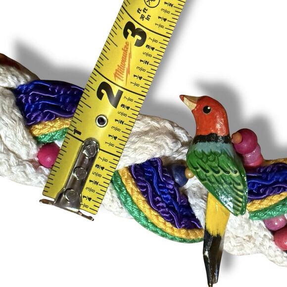 Vtg 70s 80s Boho Hippie Braided Bird Bead Belt Phaedora J. Designs Lori Kincaid main image 11